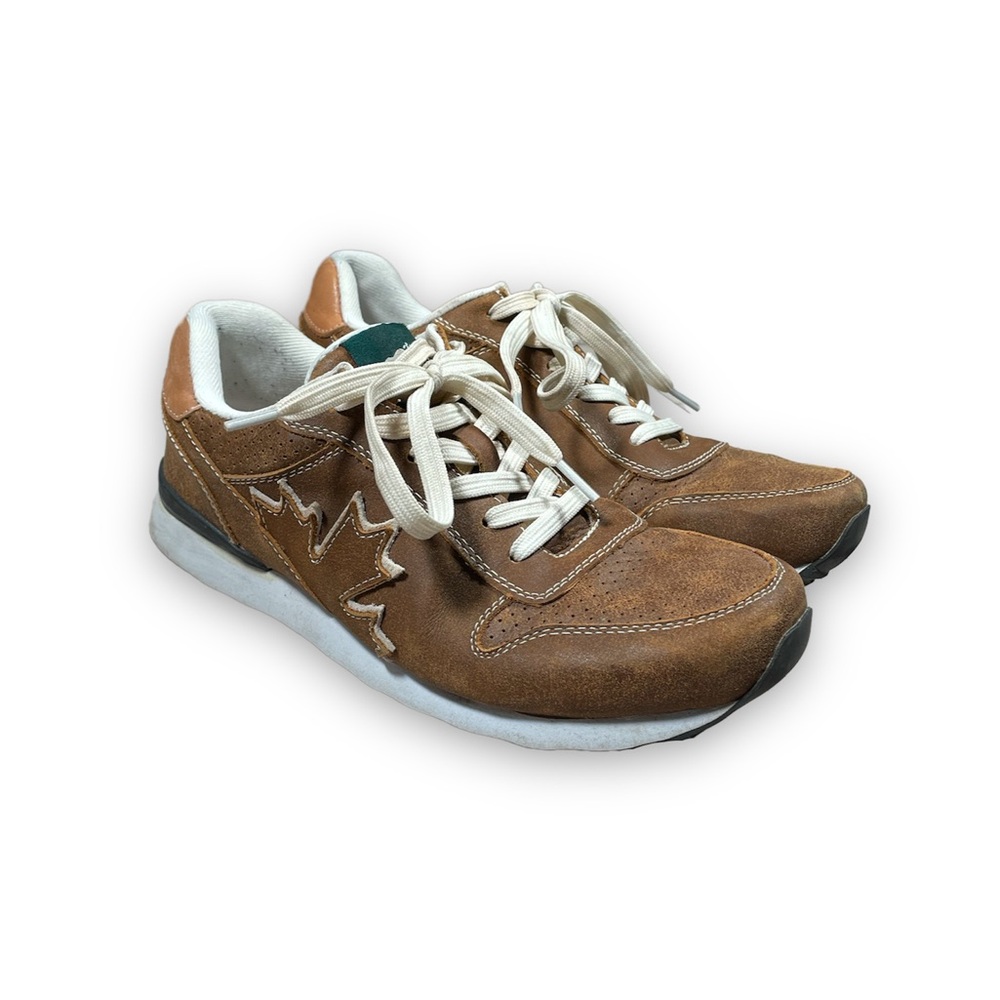 Men's Roots Brown Leather Sneakers